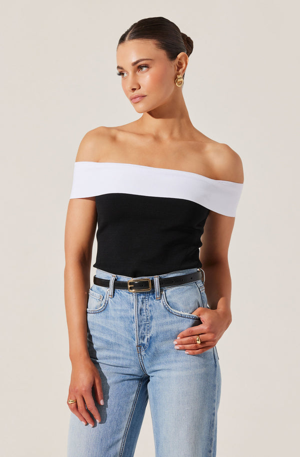 astr the label Rochelle Contrast Sweater Top