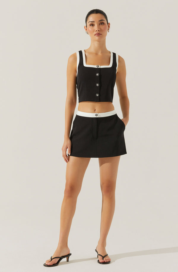 Astr The Label Rory Contrast Trim Top