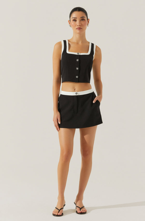 Astr The Label Rory Contrast Trim Top