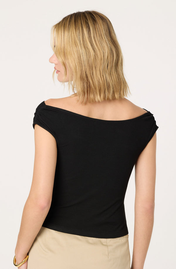 Astr The Label Ruched Off Shoulder Top