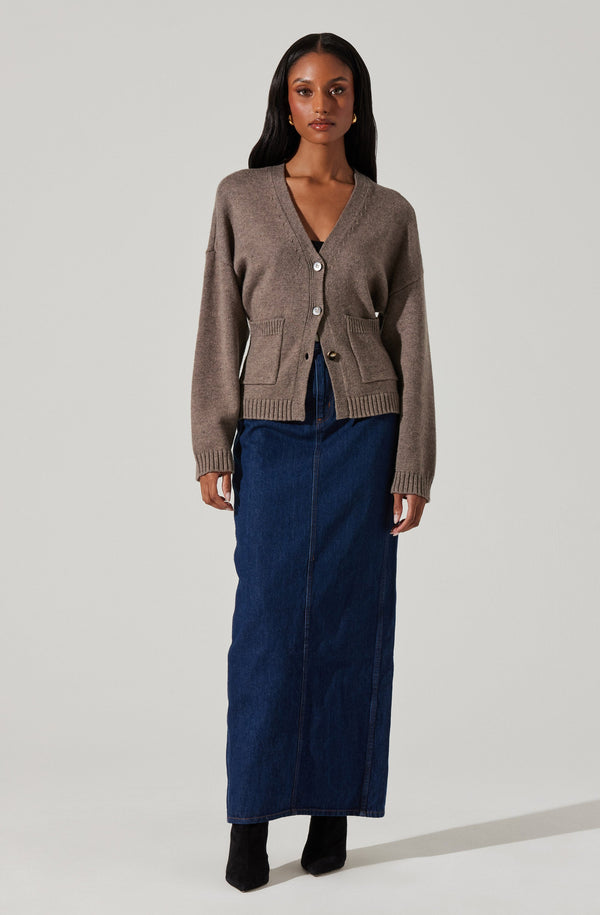 Astr The Label Saffi V-Neck Cardigan