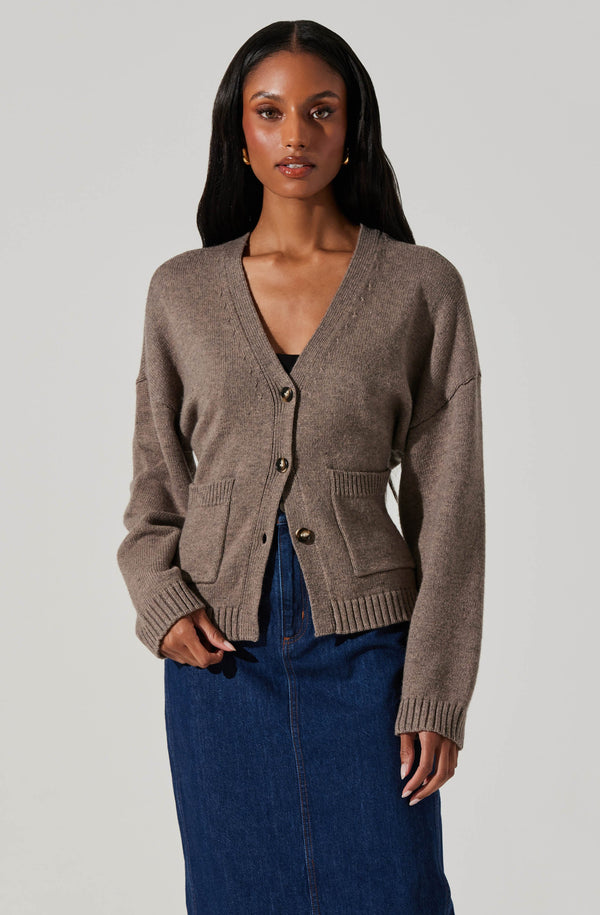 Astr The Label Saffi V-Neck Cardigan
