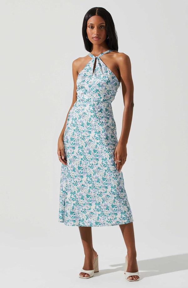 astr the label Sandrine Floral Halter Midi Dress