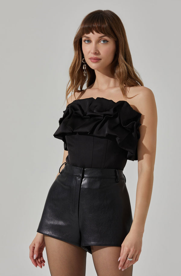 Astr The Label Sarahi Strapless Ruffled Corset Top
