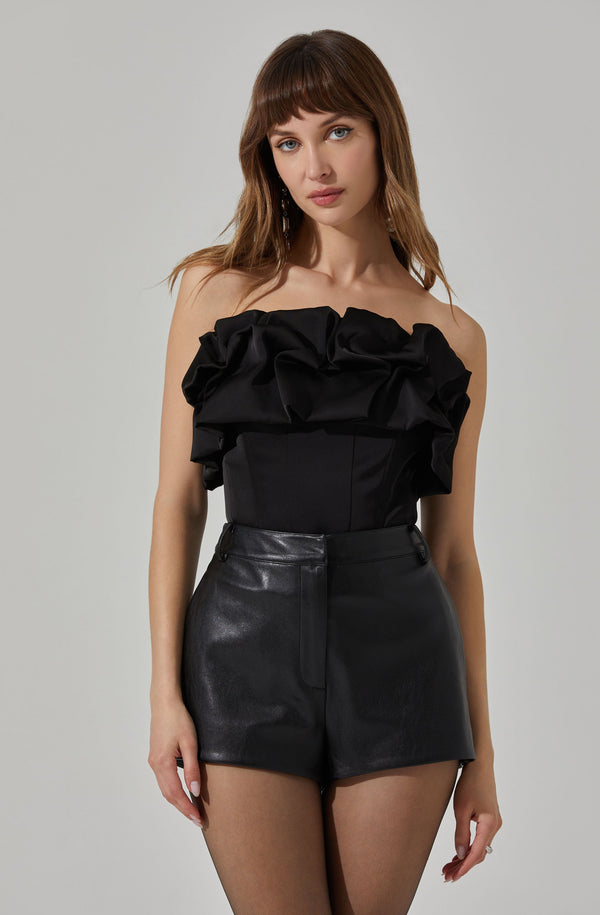 astr the label Sarahi Strapless Ruffled Corset Top