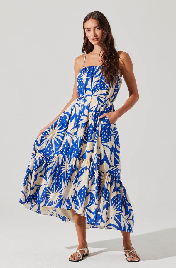 Astr The Label Sarina Linen-Blend Maxi Dress