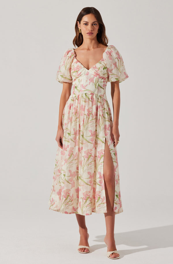 Astr The Label Sasilia Floral Puff Sleeve Dress