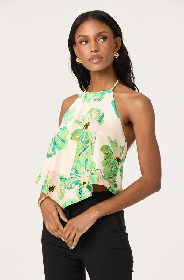 Astr The Label Satin Halter Neck Top