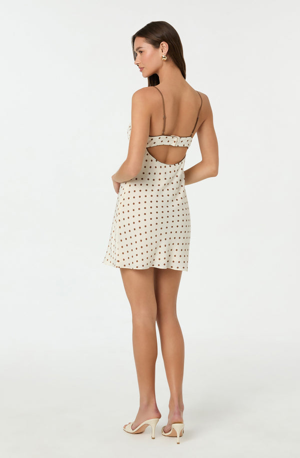 Astr The Label Satin Polka Dot Mini Dress