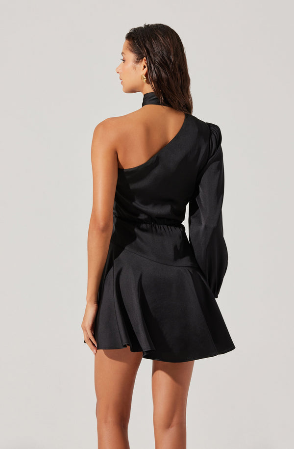 Astr The Label Satin Scarf Mini Skater Dress