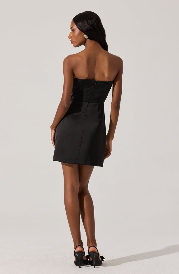 Astr The Label Satin Strapless Mini Dress