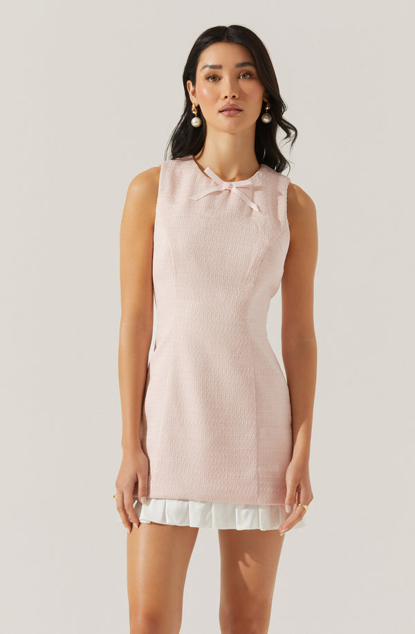 Astr The Label Sebrina Tweed Pleated Dress