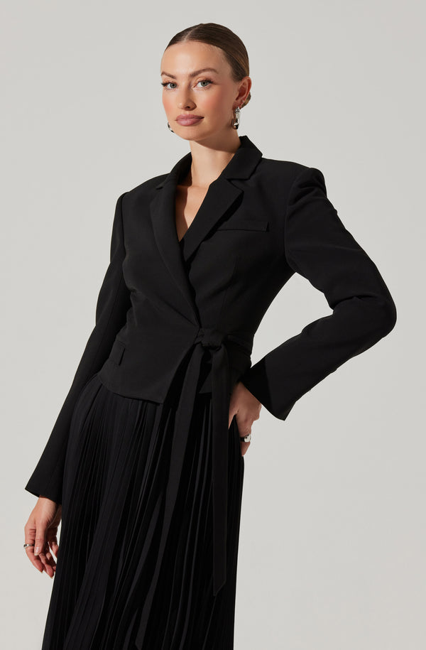 Astr The Label Sekani Mixed Media Wrap Dress