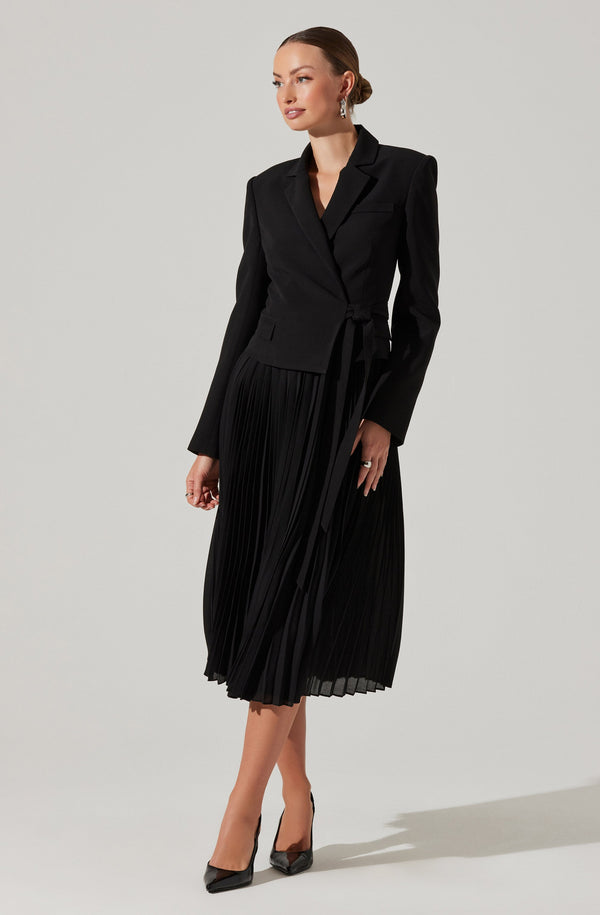 Astr The Label Sekani Mixed Media Wrap Dress