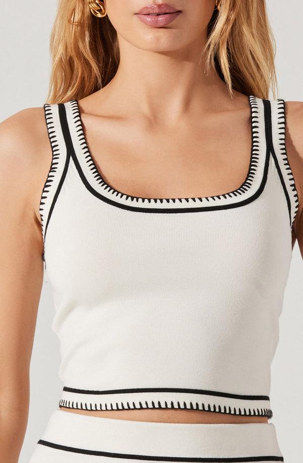 Astr The Label Sessy Contrast Stitch Sweater Tank