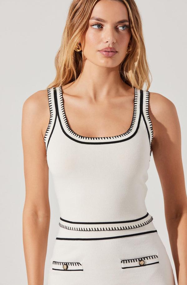 astr the label Sessy Contrast Stitch Sweater Tank