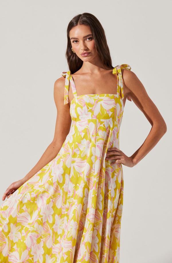 Astr The Label Shiann Print Midi Dress