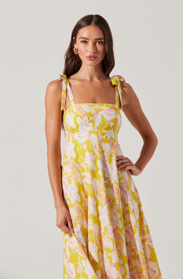 Astr The Label Shiann Print Midi Dress
