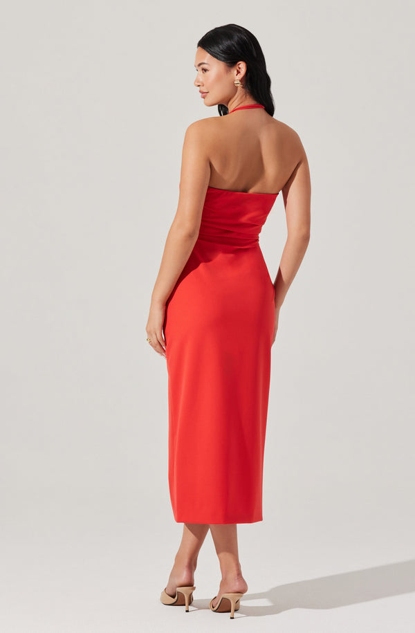 Astr The Label Siena Halter Neck Midi Dress
