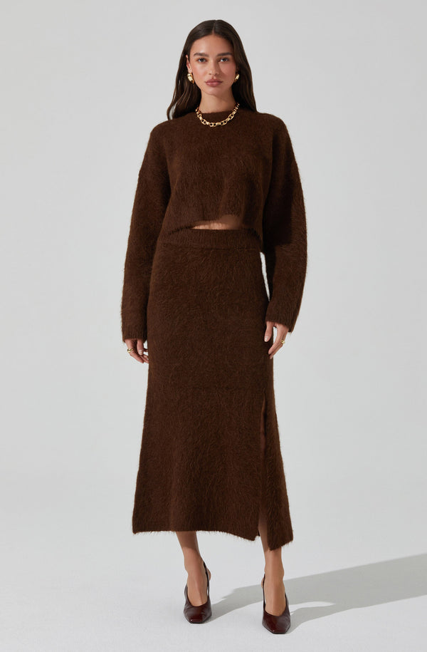 astr the label Sinisa Brushed Wool Midi Skirt