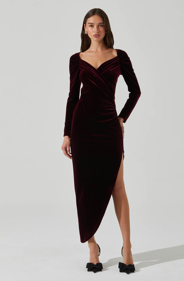 astr the label Sirica Velvet Off Shoulder Dress