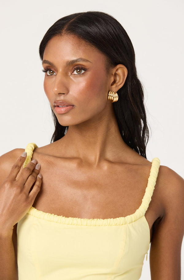 Astr The Label Sleeveless Bubble Hem Peplum Top