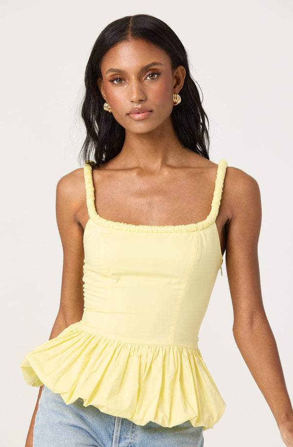 astr the label Sleeveless Bubble Hem Peplum Top