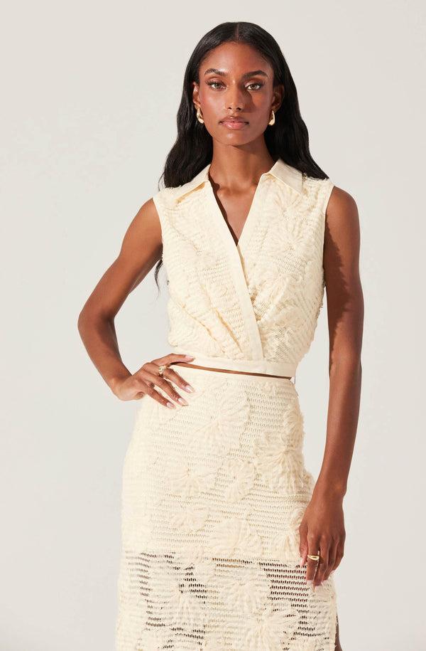 astr the label Sol Textured Floral Knit Top