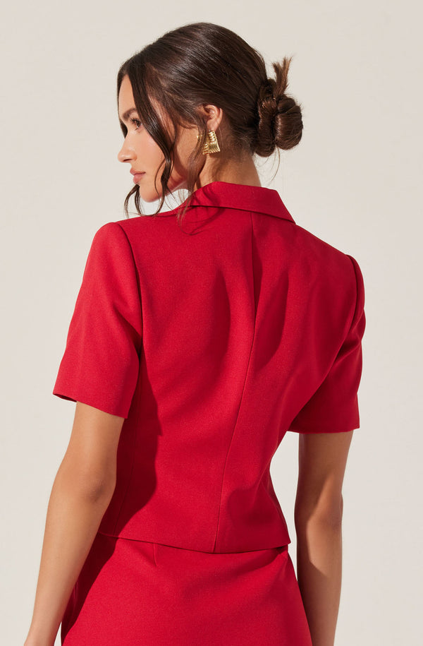 Astr The Label Sophie Bow Embellished Blazer