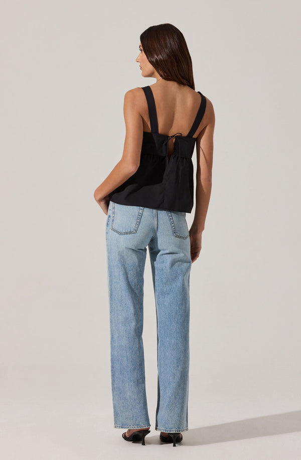 Astr The Label Square Neck Babydoll Top