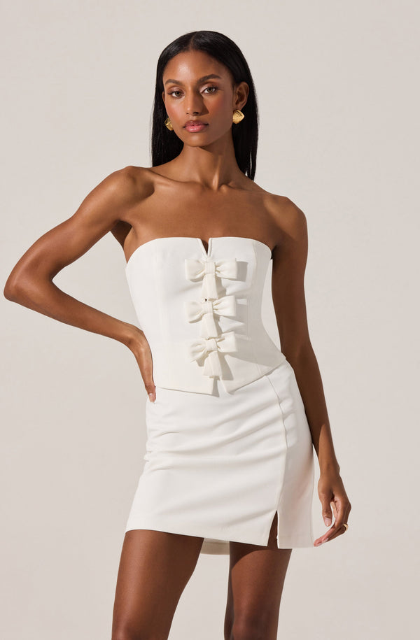 astr the label Strapless Layered Bow Mini Dress
