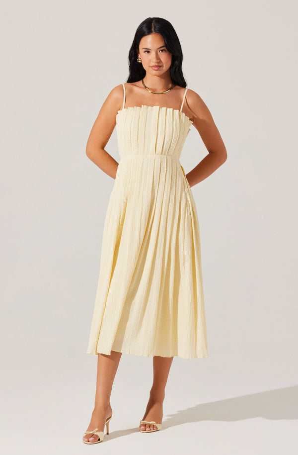 Astr The Label Sunny Pleated Midi Dress