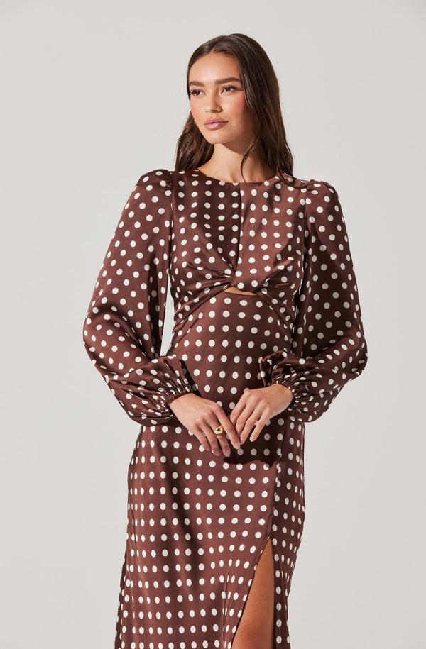 Astr The Label Suzy Polka Dot Midi Dress