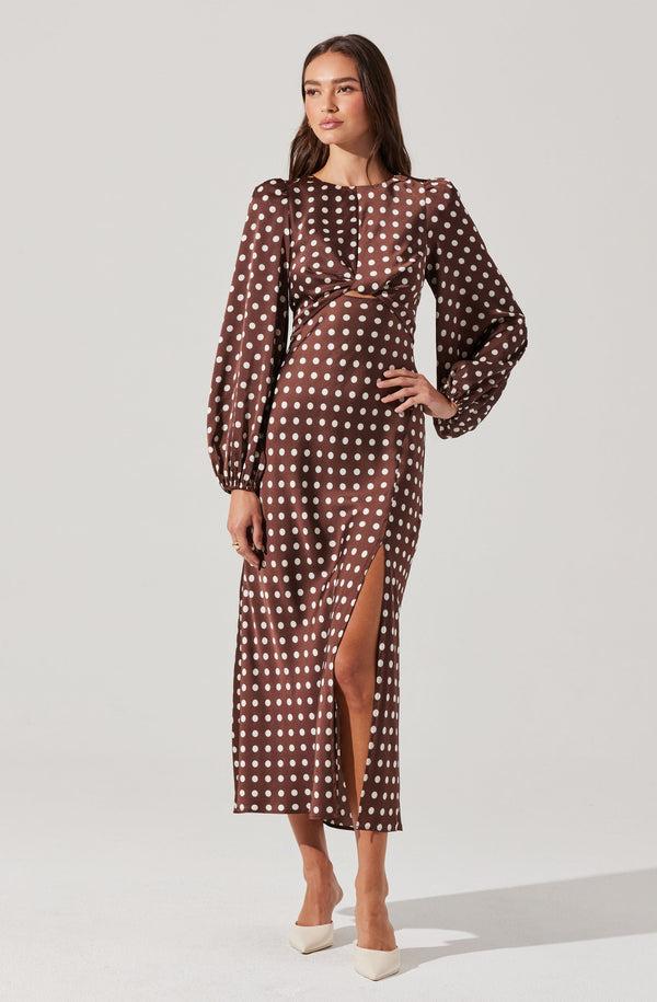 Astr The Label Suzy Polka Dot Midi Dress