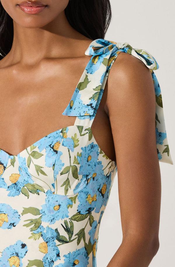 Astr The Label Sweetheart Bow Strap Midi Dress