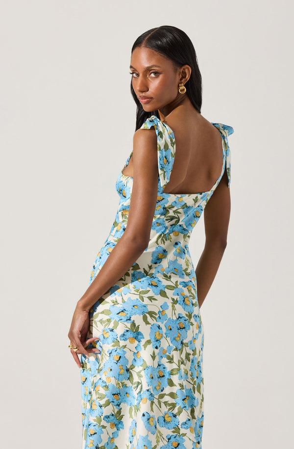 Astr The Label Sweetheart Bow Strap Midi Dress