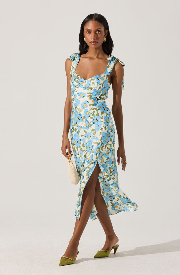 astr the label Sweetheart Bow Strap Midi Dress