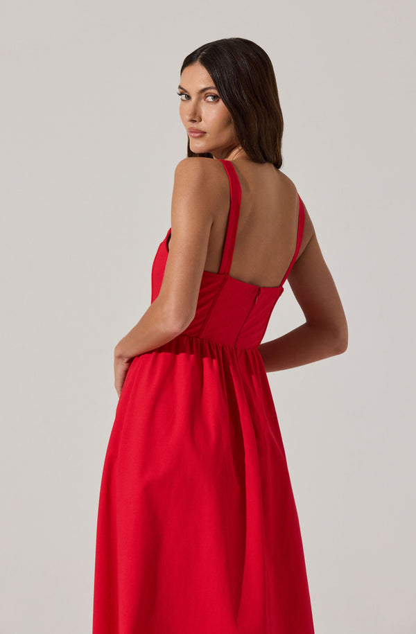 Astr The Label Sweetheart Corset Linen Dress