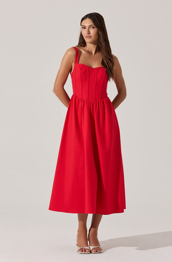 astr the label Sweetheart Corset Linen Dress