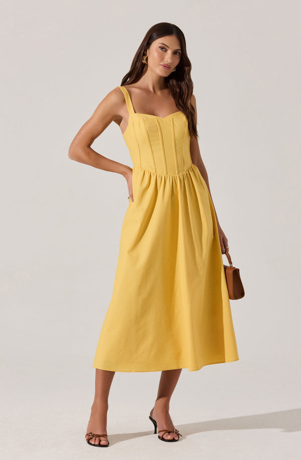 astr the label Sweetheart Corset Linen Dress