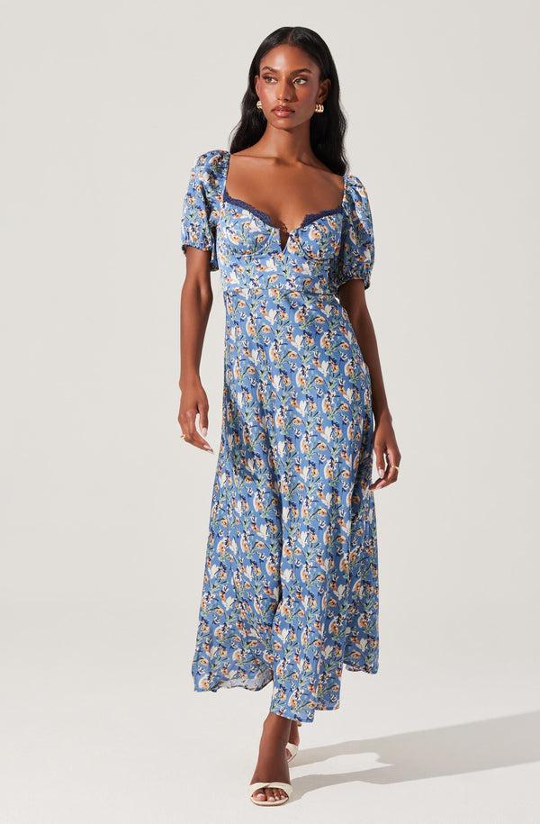 astr the label Sylvie Floral Bustier Maxi Dress
