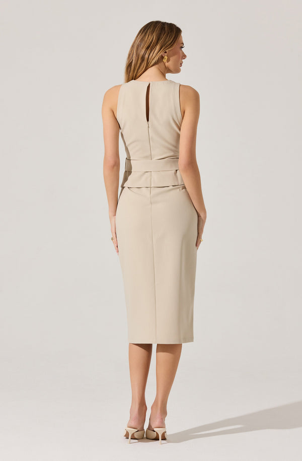 Astr The Label Tailored Belted Midi Dress