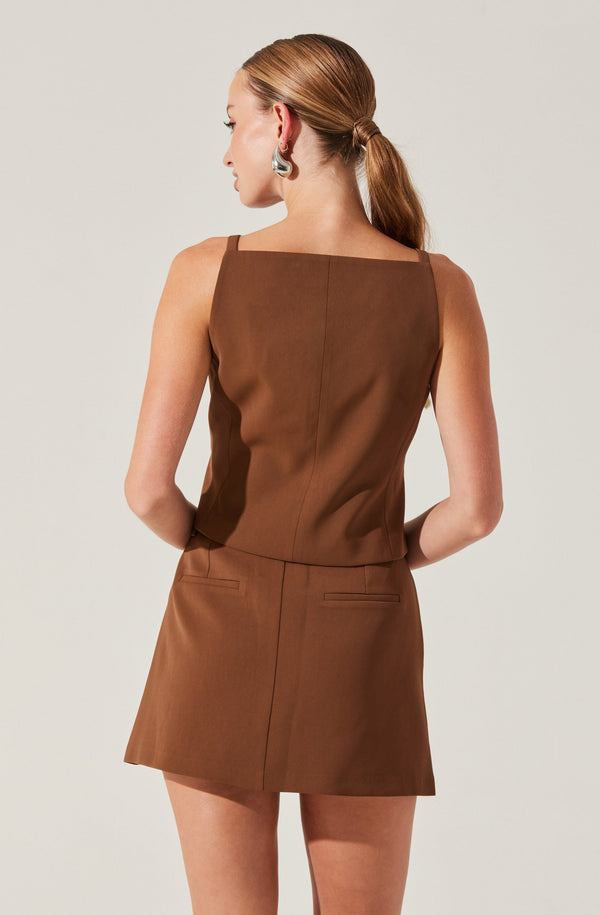 Astr The Label Tailored Button Up V-neck Vest