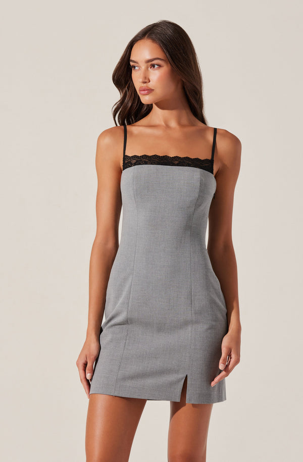 Astr The Label Tailored Lace Trim Mini Dress
