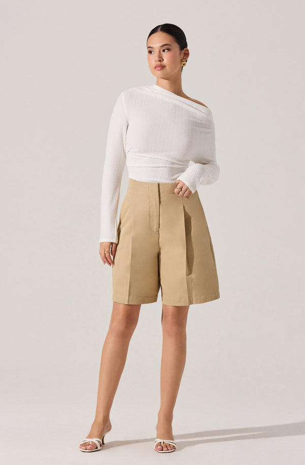 astr the label Tailored Pleated Bermuda Shorts