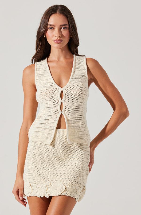 Astr The Label Taimi Crochet 3D Floral Skirt