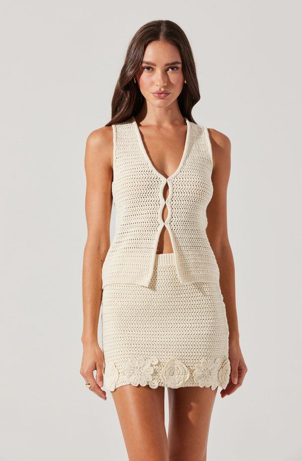 Astr The Label Taimi Crochet Sweater Vest