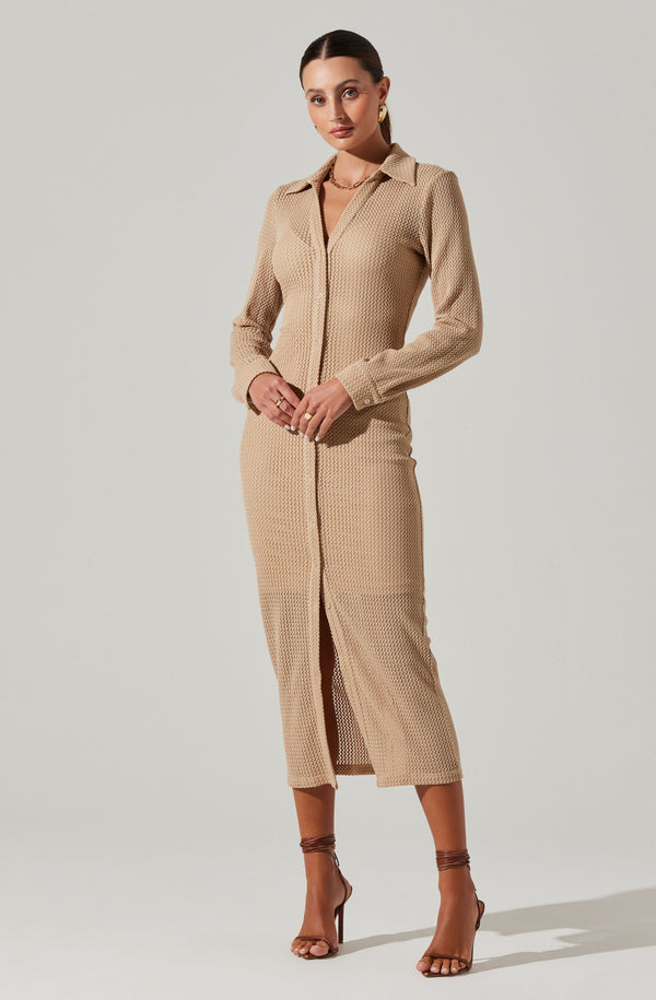 astr the label Tawna Open Stitch Midi Dress