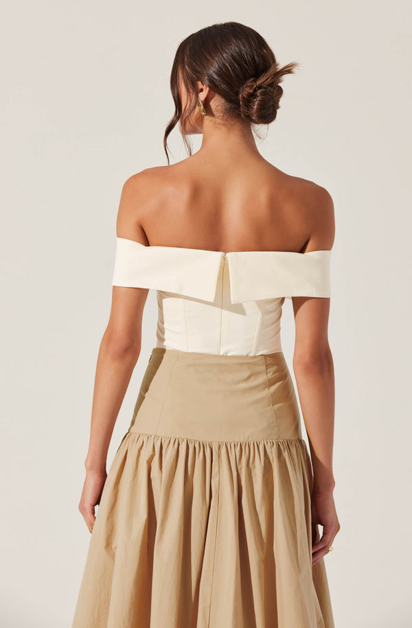 Astr The Label Telayna Off Shoulder Bow Top