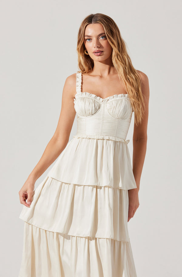 Astr The Label Tempany Tiered Bustier Maxi Dress